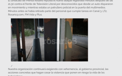 REPUDIAMOS ATENTADO CONTRA TV LITORAL DE ROSARIO